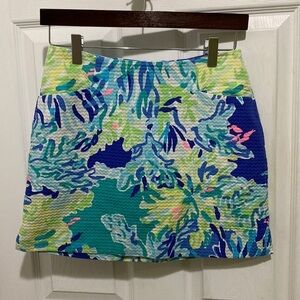 Lilly Pulitzer Waffle Tropical Summer Skort Skirt Women’s Size 00 Pockets